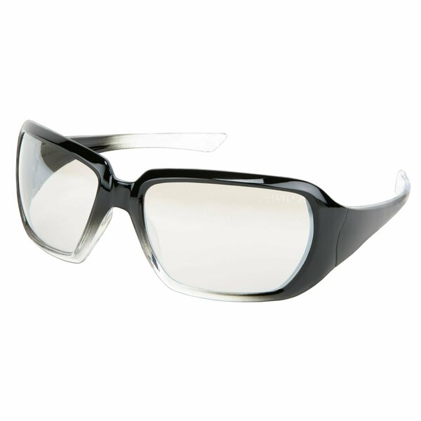 Mcr Safety Glasses, CR2 Black/Clear Frame, I/O, 12PK CR1219